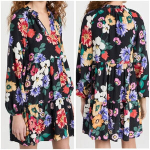 Yumi Kim Eternal Sunshine Vicky Dress, Ruffled Neck, Tiered Flowy Skirt, EUC!